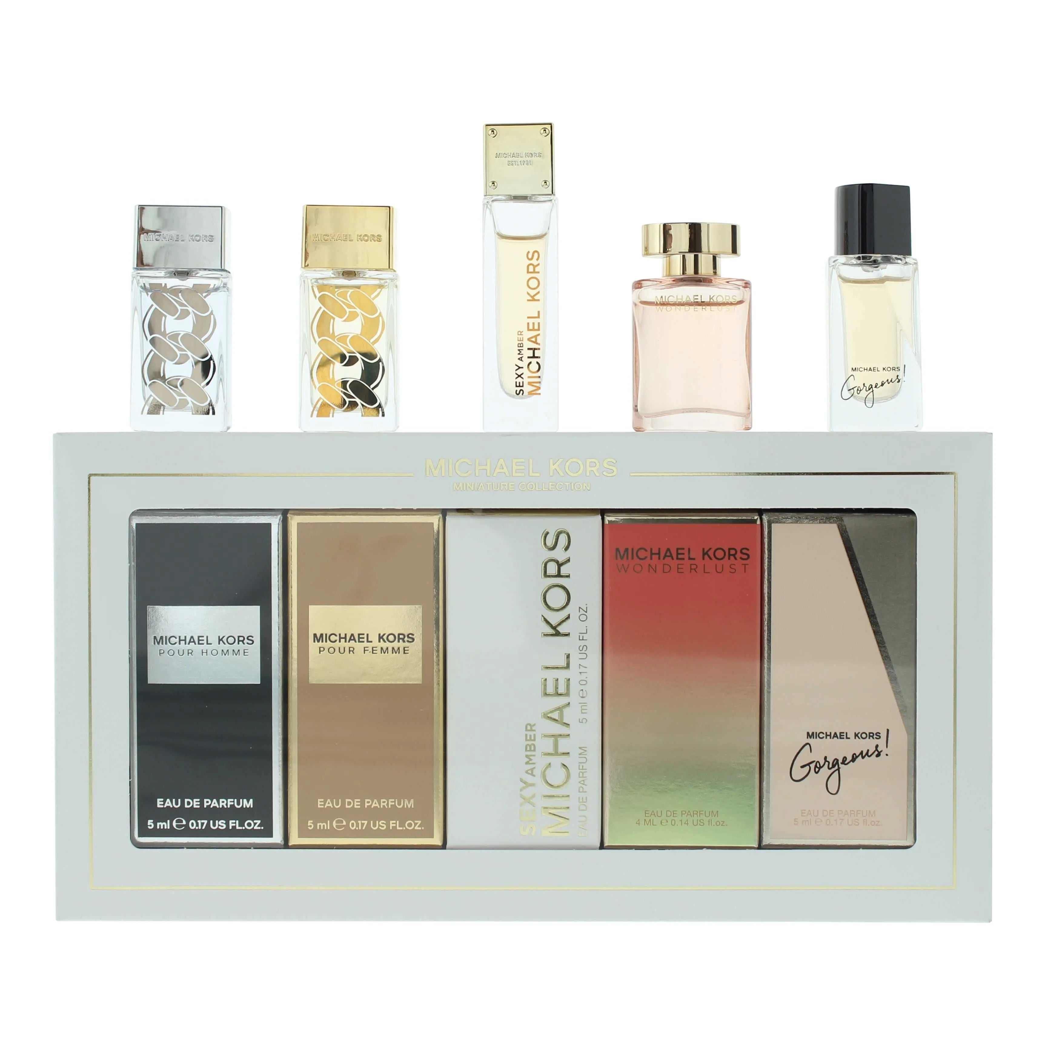 MICHAEL KORS COFFRET SET - 4x5ml - GORGEOUS + WONDERLUST +  SEXY AMBER + POUR FEMME + POUR HOMME