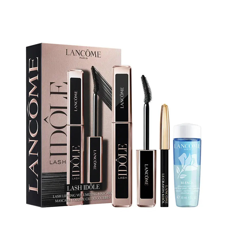 LANCOME MASCARA SET: 2 x 1.8ML - NO1 BLACK + EYELINER PENCIL NO BLACK 1.8G + MAKE-UP REMOVER 30ML
