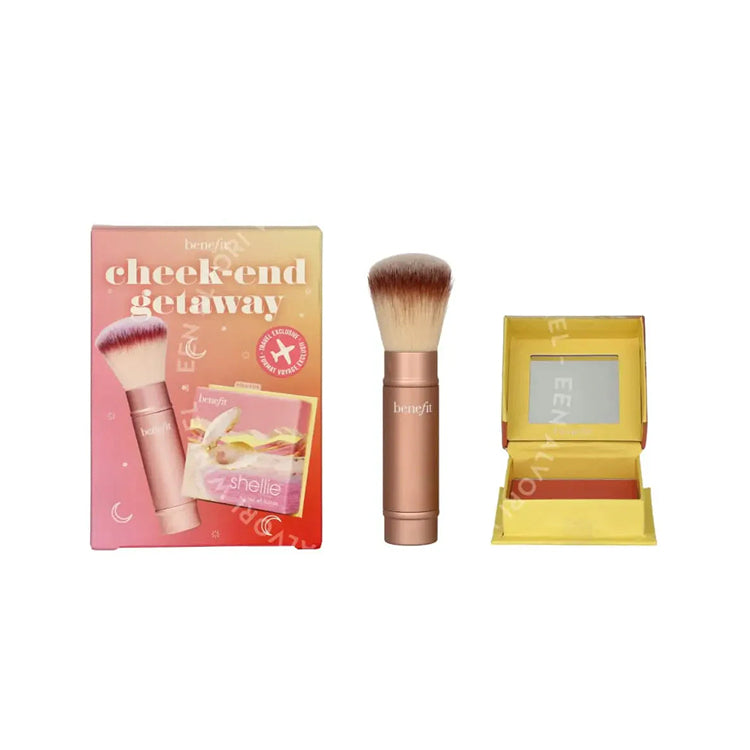 BENEFIT CHEEK-END GETAWAY SET : SHELLIE BLUSH 6G + MULTITASKING BRUSH 57G