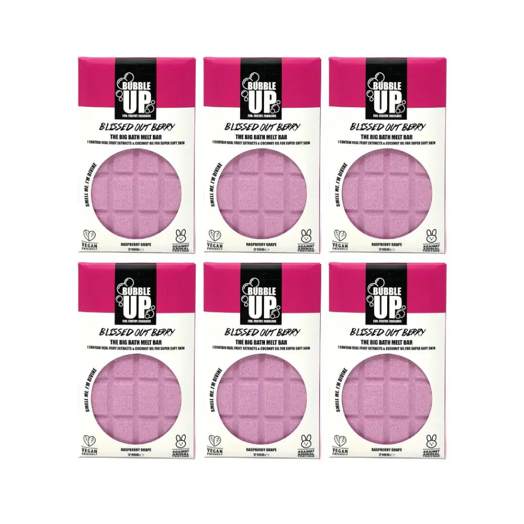 BUBBLE UP 6 X BATH OIL MELT BAR - RASPBERRY & GRAPE