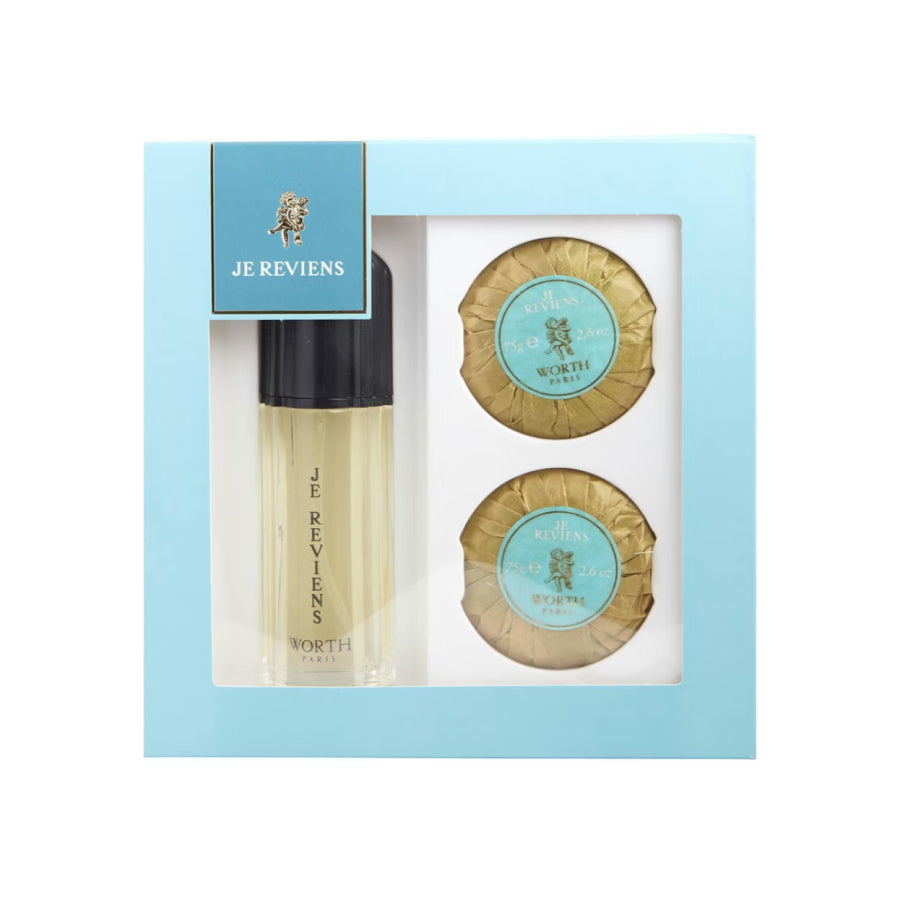 JE REVIENS EDT SPRAY 50ML & 2 X PERFUMED SOAP 75G EACH