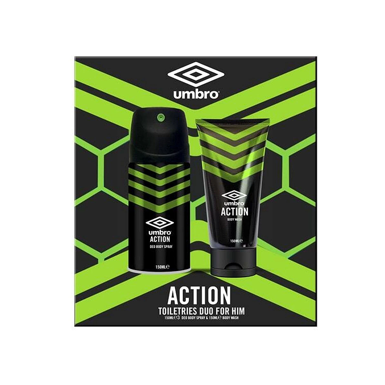 UMBRO ACTION BODY SPRAY 150ML AND BODY WASH 150ML