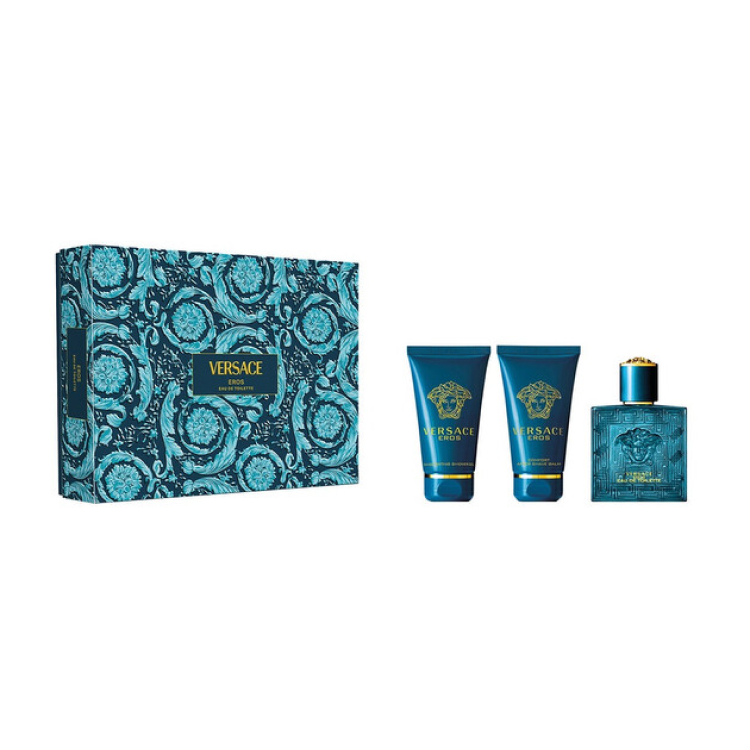 VERSACE EROS SET: EDT SPRAY 50ML + SHOWER GEL 50ML +  AFTERSHAVE BALM 50ML