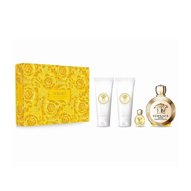 VERSACE EROS POUR FEMME SET: EDP SPRAY 100ML + SG 100ML + BL 100ML + EDP SPRAY 5ML