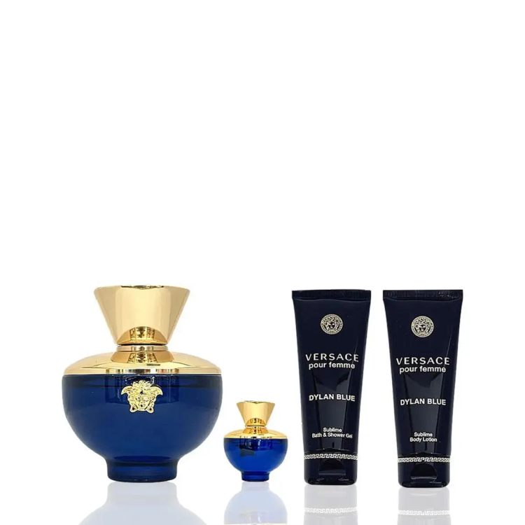 VERSACE DYLAN BLUE POUR FEMME SET: EDP SPRAY 100ML + SG 100ML + BL 100ML + EDP SPRAY 5ML