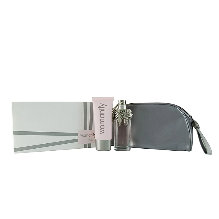 WOMANITY EDP SPRAY 50ML & BODY LOTION 100ML,MAKE UP BAG
