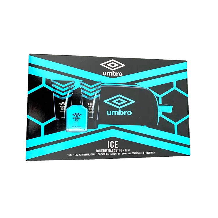 UMBRO ICE TOILETRY BAG, EDT 75ML, SHAMPOO & COND  150ML AND SHOWER GEL 150ML