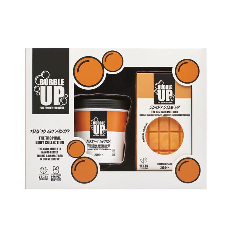 BUBBLE UP 210G BIG BATH BAR SUNNY SIDE & 220G BODY BUTTER MANGO GETTER