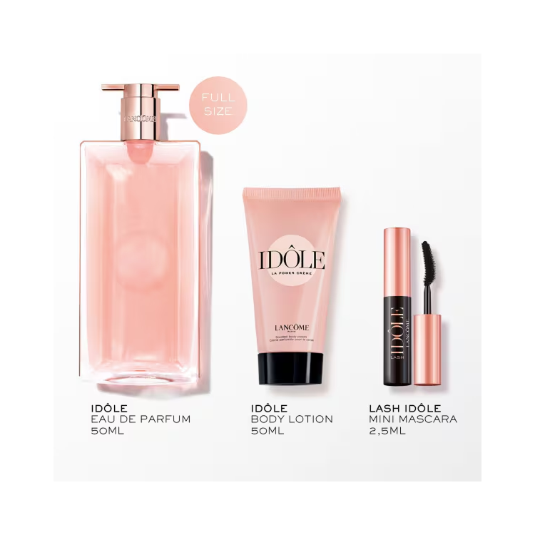 LANCOME IDOLE SET: EDP 50ML + POWER CREAM 50ML + LASH IDOLE MASCARA MINI (FOR FREE)