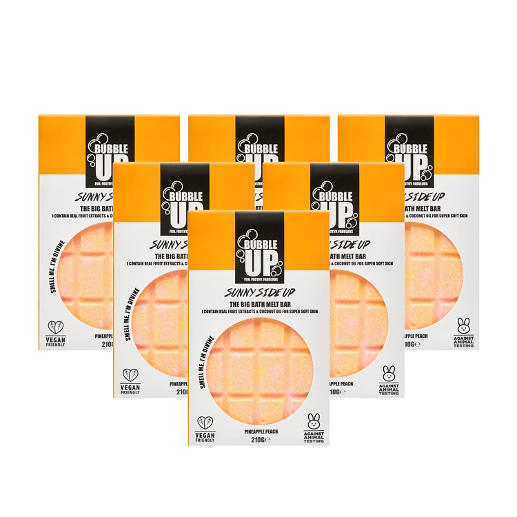BUBBLE UP 6 X BATH OIL MELT BAR - PINEAPPLE & PEACH