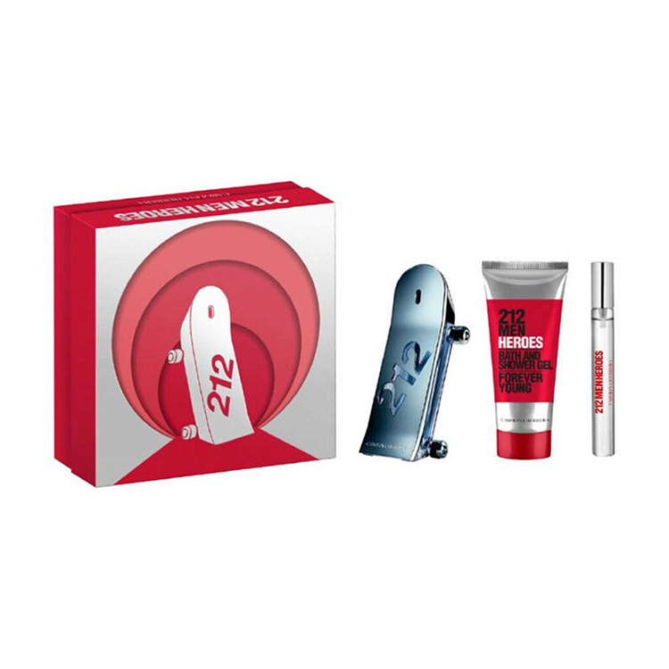HERRERA 212 HEROES SET: EDT SPRAY 90ML + 10ML + SG 100ML