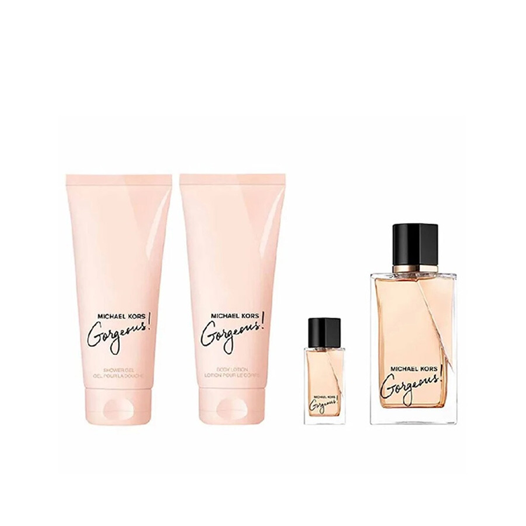 KORS GORGEOUS SET: EDP SPRAY 100ML +  BL 100ML + SG 100ML + EDP 5ML
