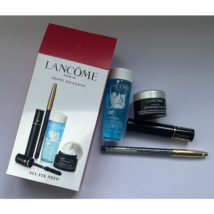 LANCOME HYPNOSE MASCARA SET: HYPNOSE MASCARA + EYE PENCIL + BI FACIAL CLEANSER 30ML + EYE CREAM 5ML