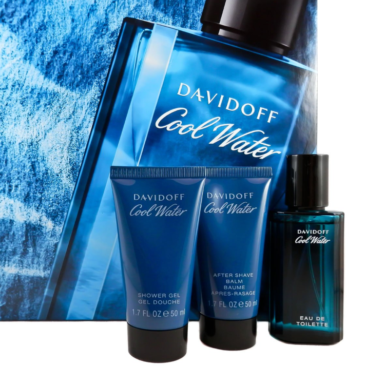 COOL WATER MAN EDT SPRAY 40ML SHOWER GEL 50ML & ASB 50ML