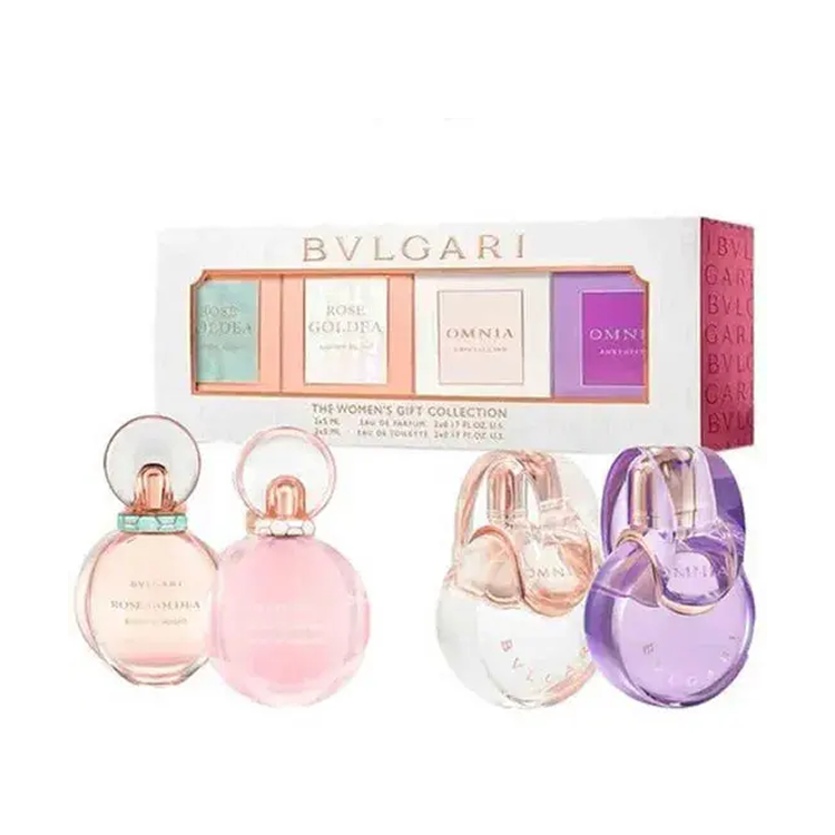 BULGARI COFFRET SET: ROSE GOLDEA BLOSSOM DELIGHT EDP + & EDT + OMNIA  CRYSTALLINE EDT + OMNI AMETHYSTE EDT - 4 X 5ML