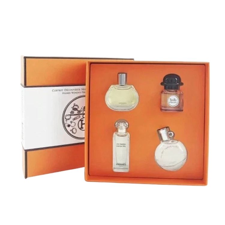 HERMES COFFRET SET: F24 EDP 7.5ML + TWILLY EDP 7.5ML +  UN JARDIN SUR LE NIL EDT 7.5ML + EAU DES EDT 7.5ML