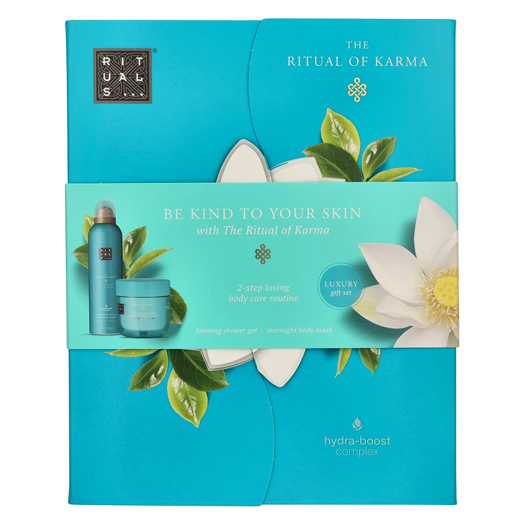 RITUALS KARMA SET: OVERNIGHT BODY MASK 125ML + FOAMING SHOWER GEL 200ML