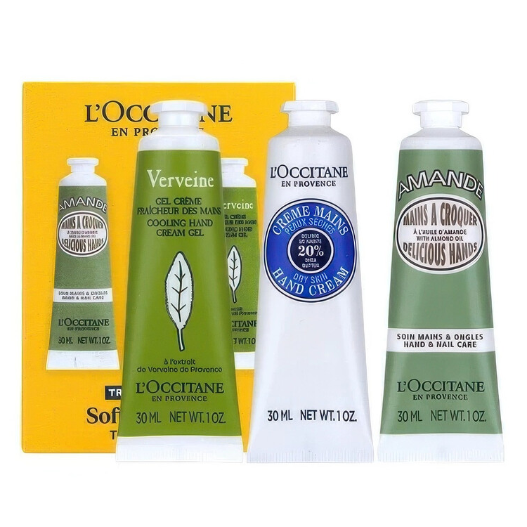 LOCCITANE SET: HAND CREAM 30ML + ALMOND HAND CREAM 30ML +  VERBENA HANDCREAM 30ML