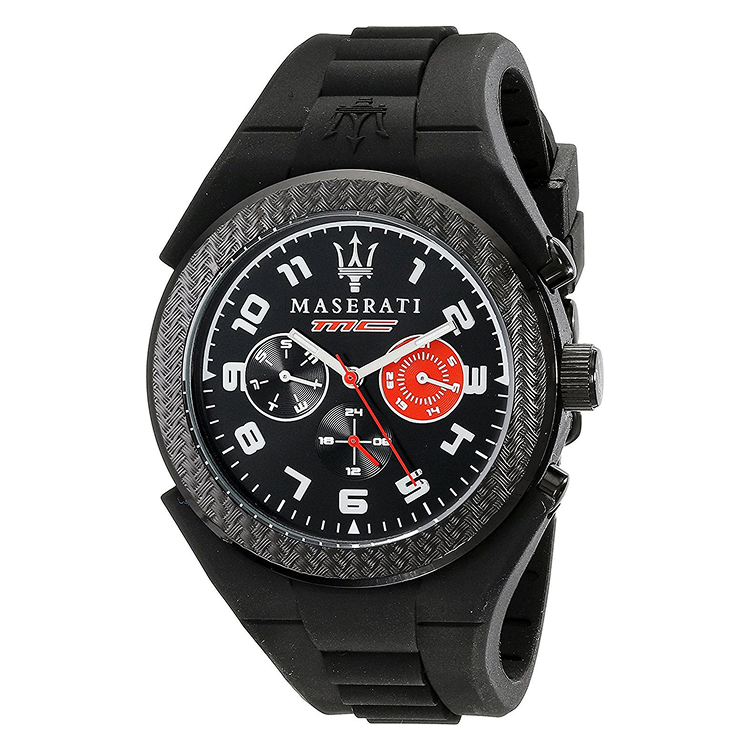 MASERATI PNEUMATIC BLACK/RED MENS WATCH
