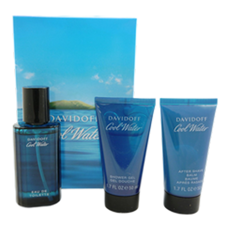 COOL WATER MAN EDT SPRAY 40ML SHOWER GEL 50ML & ASB 50ML