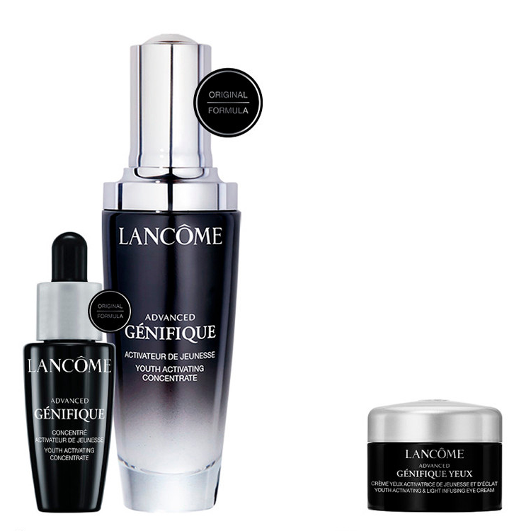 LANCOME GENFIQUE SET: SERUM 50ML + SERUM 10ML +  YOUTH ACTIVATING LIGHT-INFUSING EYE CREAM 5ML