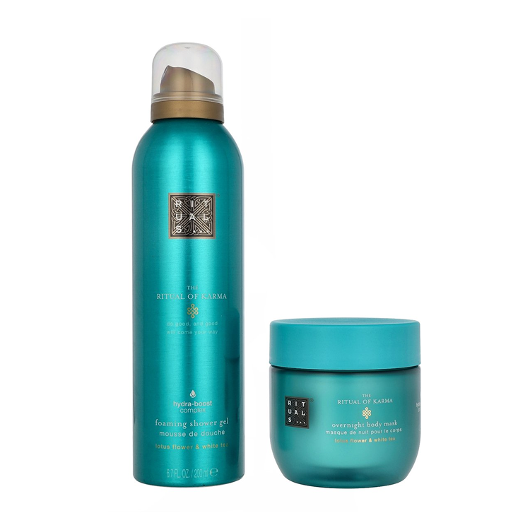 RITUALS KARMA SET: OVERNIGHT BODY MASK 125ML + FOAMING SHOWER GEL 200ML