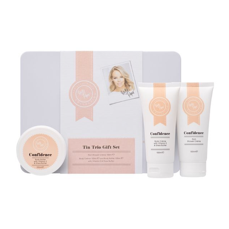 KATIE PIPER TIN TRIO GIFT SET 100ML SHOWER CREME, 100ML BODY CREME & 100ML BODY BUTTER