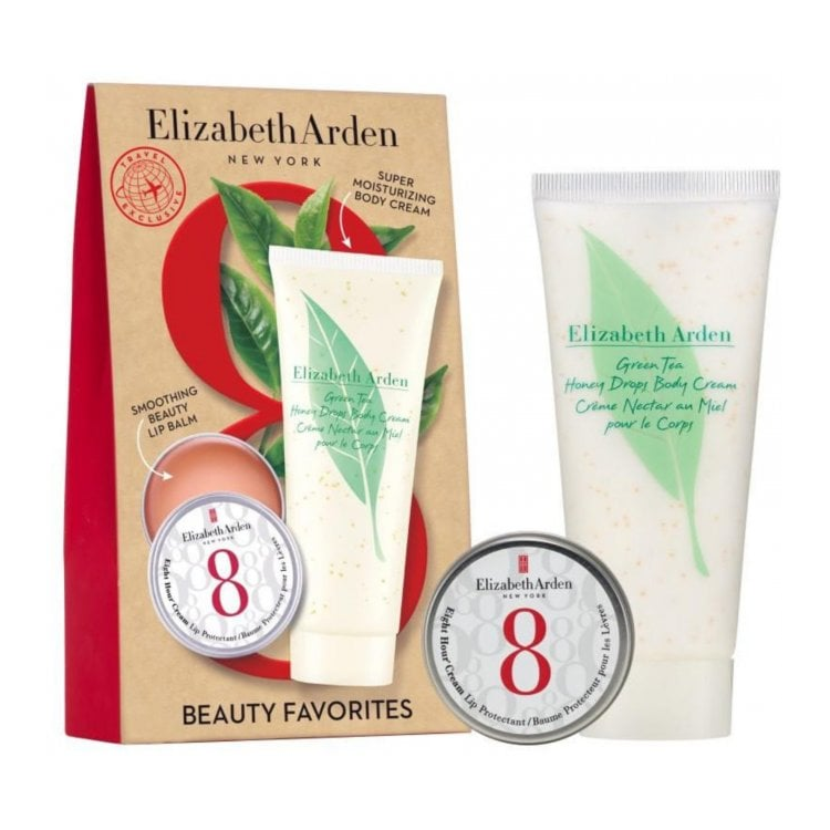 ARDEN 8 HOUR SET: GREEN TEA HONEY DROPS BODY CREAM 100ML +  EIGHT HOUR CREAM LIP PROTECTANT IN TIN 13ML