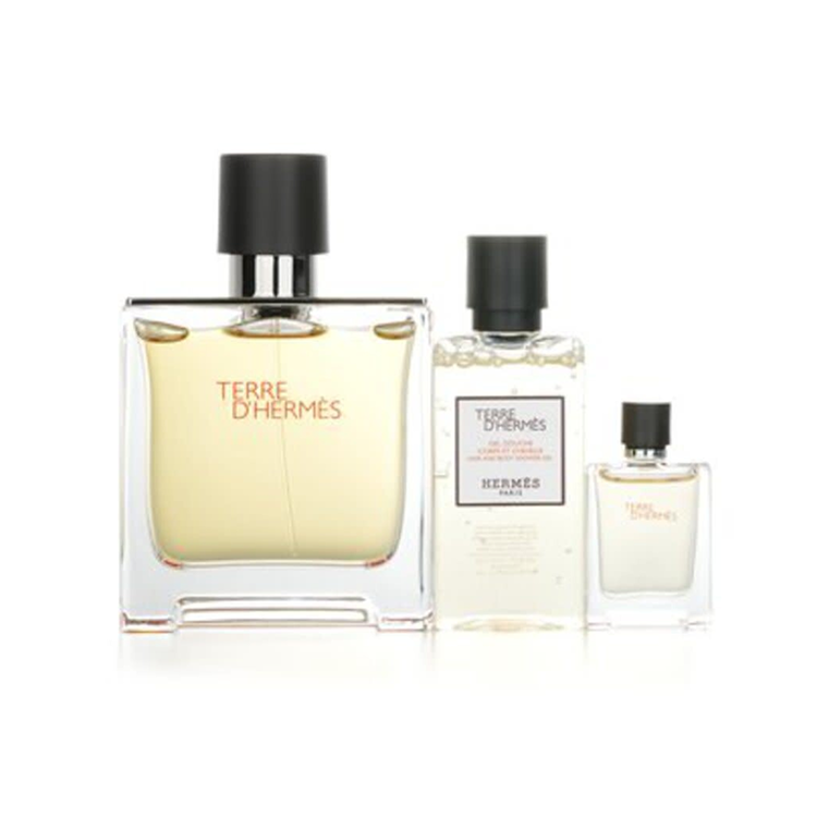HERMES TERRE D'HERMES SET: EDP SPRAY 75ML + SHOWER GEL 40ML + EDP SPRAY 5ML