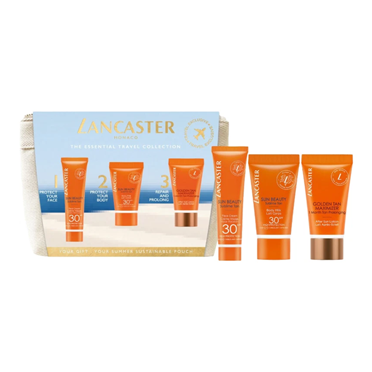 LANCASTER SUN SET: FACE CREAM 30 SPF 30ML + BODY MILK 30 SPF 50ML + AFTER SUN LOTION 50ML