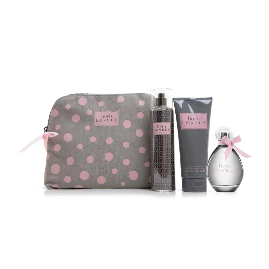BORN LOVELY EDP 100ML, BODY LOTION 200ML, BODY MIST 250ML & ZIP BAG