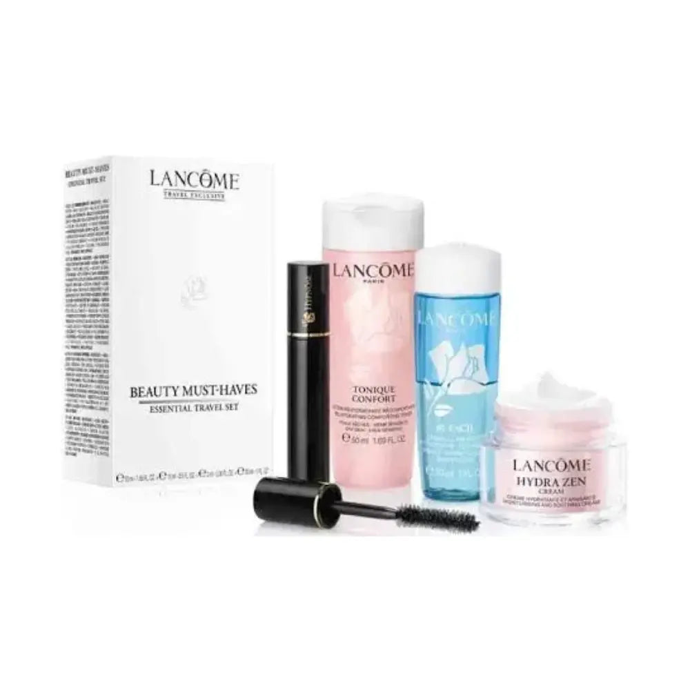 LANCOME SET: ANTI STRESS CREAM SPF15 15ML + CONFORT TONIQUE 50ML+ BI-FACIL MAKE-UP REMOVER 30ML + MASCARA N01 BLK 2M
