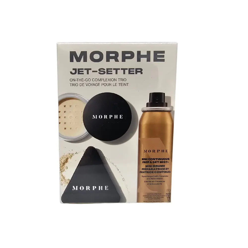 MORPHE SET - CONTINOUS PREP AND SET MIST 36.8G +  TRANSIUCENT SETTING POWDER 2.6G + HIGHLIGHT AND CO