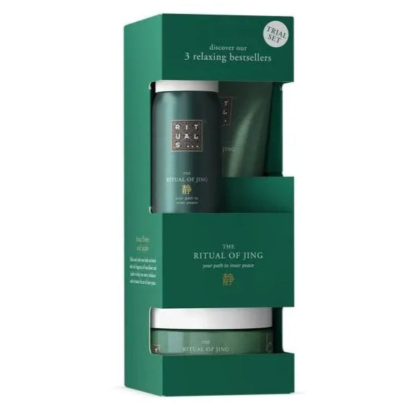 RITUALS JING SET: BODY SCRUB 125G + BODY CREAM 70ML  + FOAMING GEL 50ML