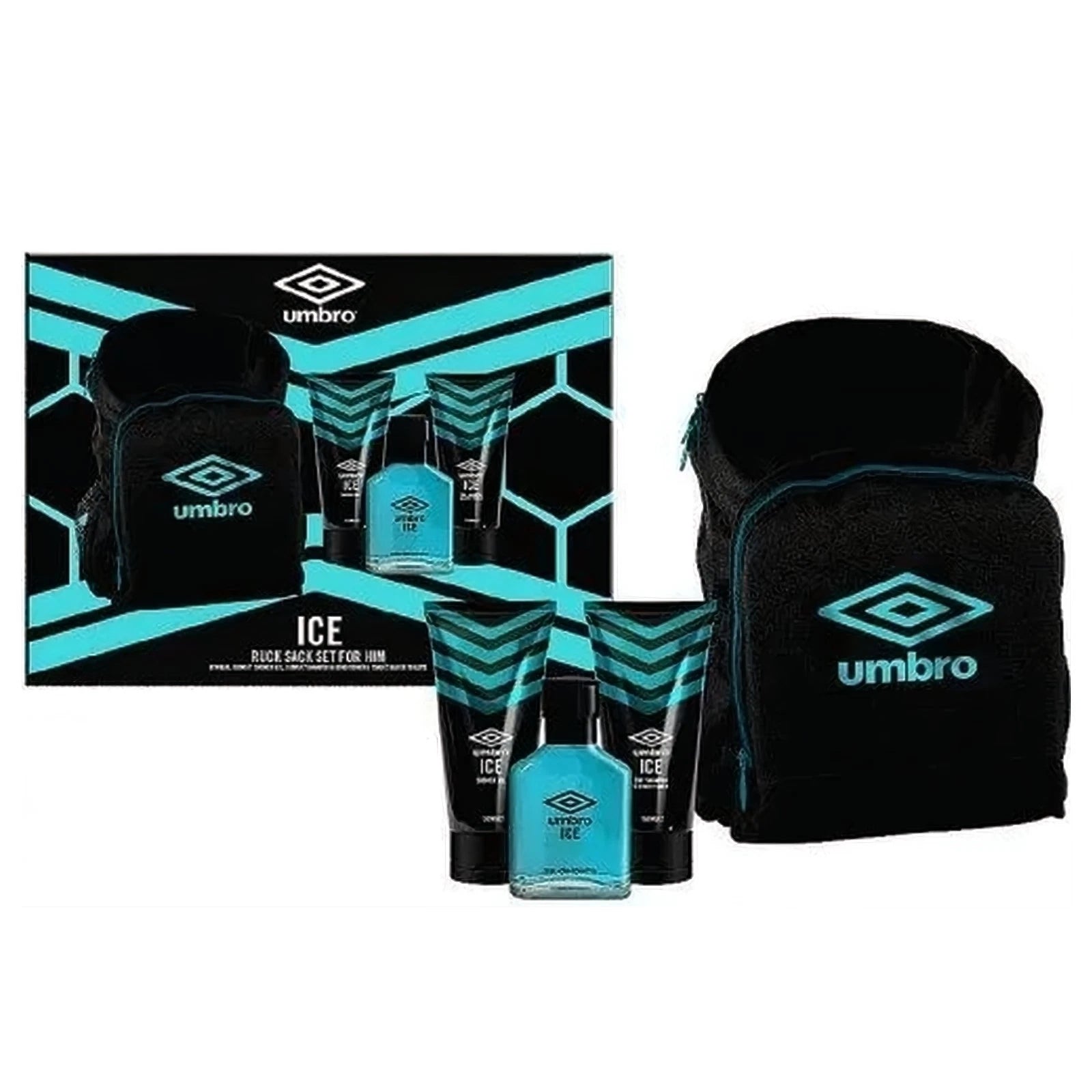 UMBRO ICE RUCKSACK SET, EDT 75ML, SHAMPOO & COND  150ML AND BODYWASH 150ML