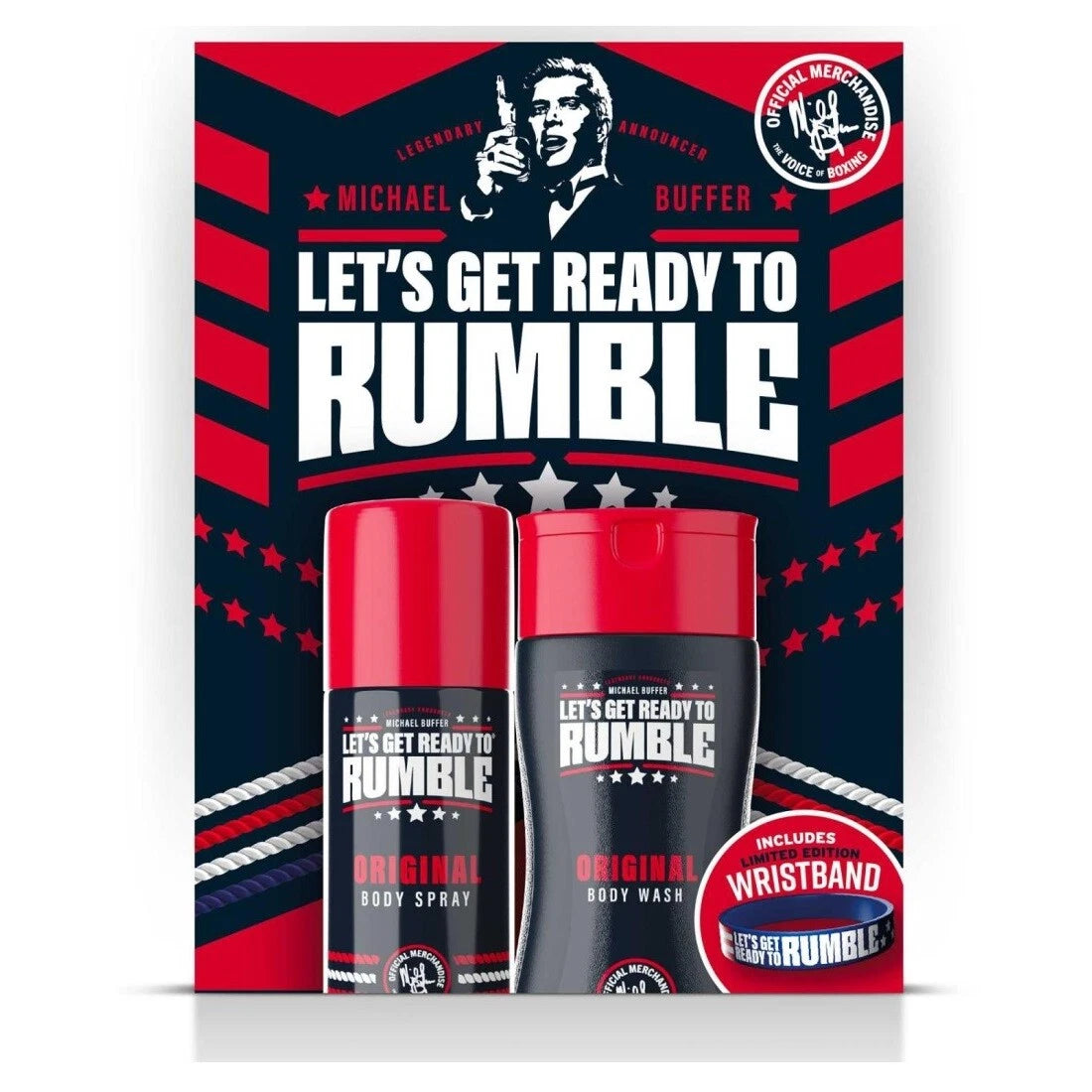 LETS GET READY TO RUMBLE ORIGINAL SET: BODY SPRAY 150ML, SHOWER GEL 250ML, WRISTBAND