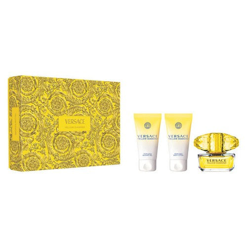 VERSACE YELLOW DIAMOND SET: EDT SPRAY 50ML + SG 50ML+  BODY LOTION 50ML