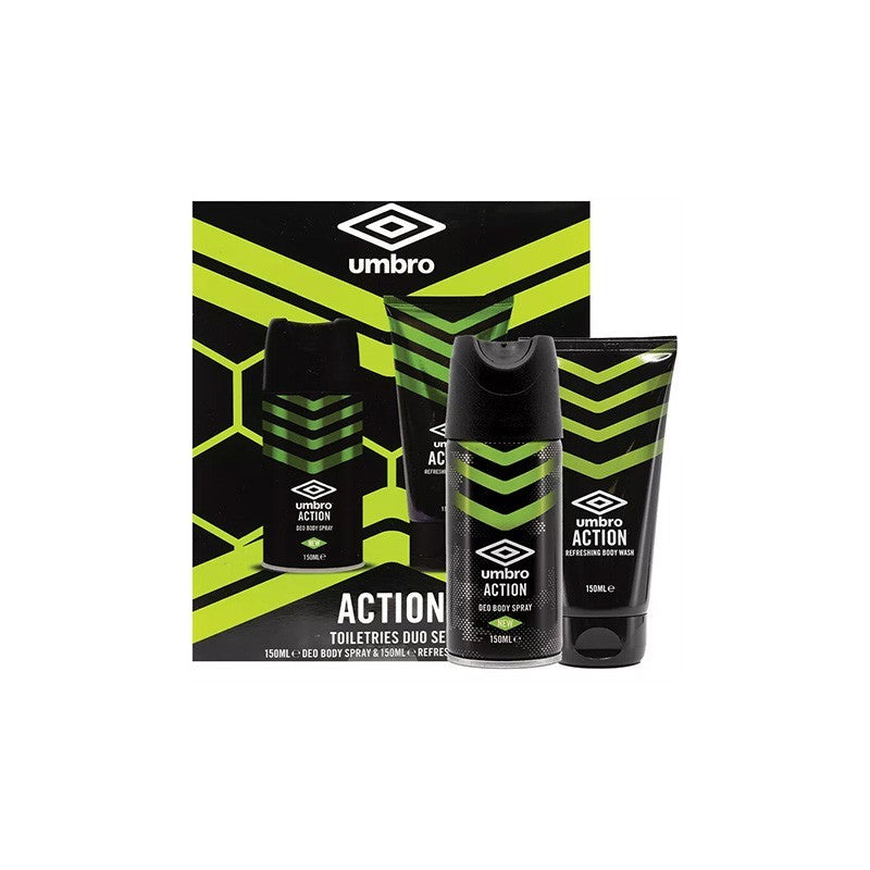 UMBRO ACTION BODY SPRAY 150ML AND BODY WASH 150ML