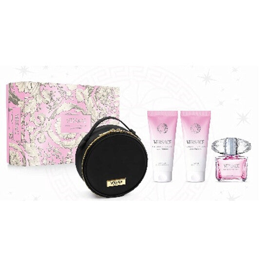VERSACE CRYSTAL SET: EDT 90ML + BODY LOTION 100ML + SHOWER GEL 100ML + FREE GWP