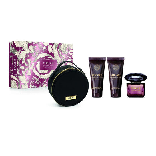 VERSACE CRYSTAL NOIR SET: EDT 90ML + BODY LOTION 100ML + SHOWER GEL 100ML  + GWP