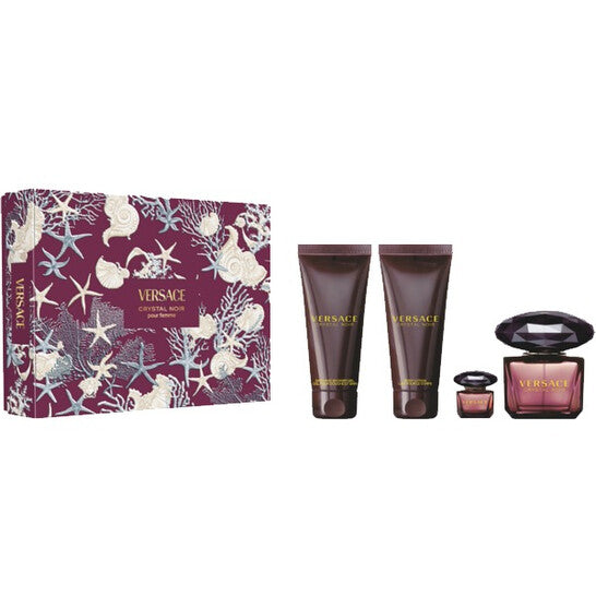 VERSACE NOIR SET: EDP SPRAY 90ML + BODY LOTION 100ML +  BATH AND SHOWER GEL 100ML + EDP 5ML