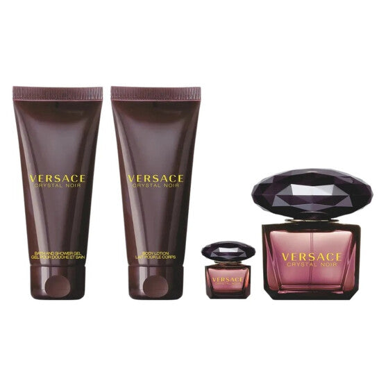 VERSACE NOIR SET: EDP SPRAY 90ML + BODY LOTION 100ML +  BATH AND SHOWER GEL 100ML + EDP 5ML