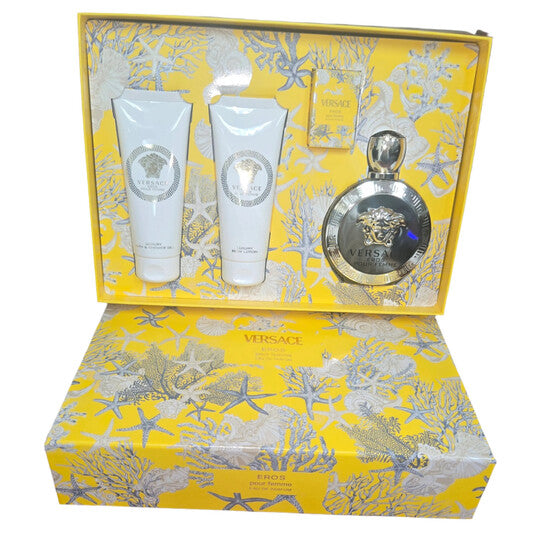 VERSACE EROS FEMME SET: EDP 100ML + BATH AND SHOWER GEL 100ML +  BODY LOTION 100ML + EDP 5ML
