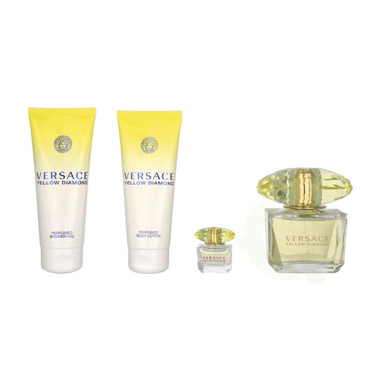 VERSACE YELLOW DIAMOND SET: EDT SPRAY 90ML + BL 100ML + SG 100ML + EDT SPRAY 15ML