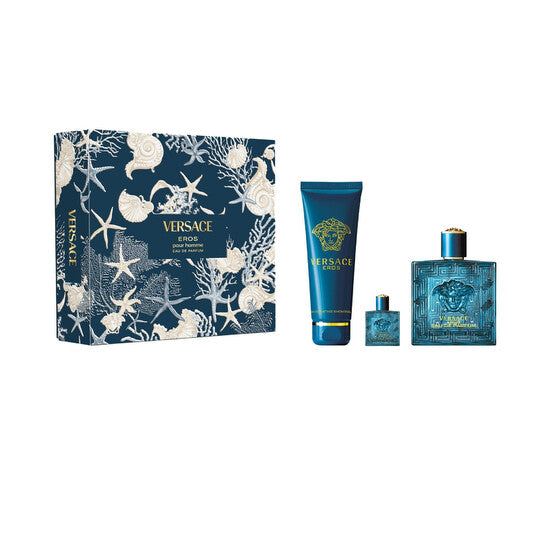 VERSACE EROS HOMME SET: EDP 100ML + BATH AND SHOWER GEL 150ML +  EDP 5ML